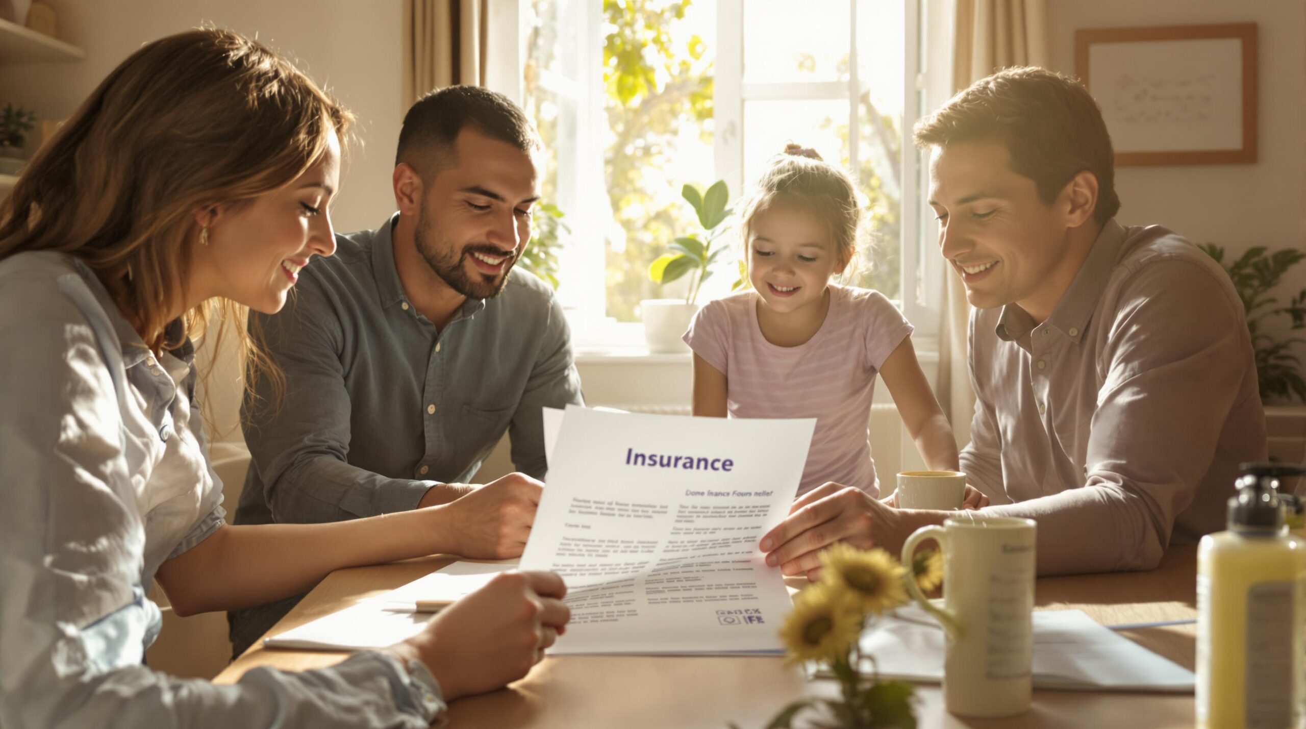 Assurance habitation MAIF : meilleures garanties 7 Family reviewing insurance documents at home.
