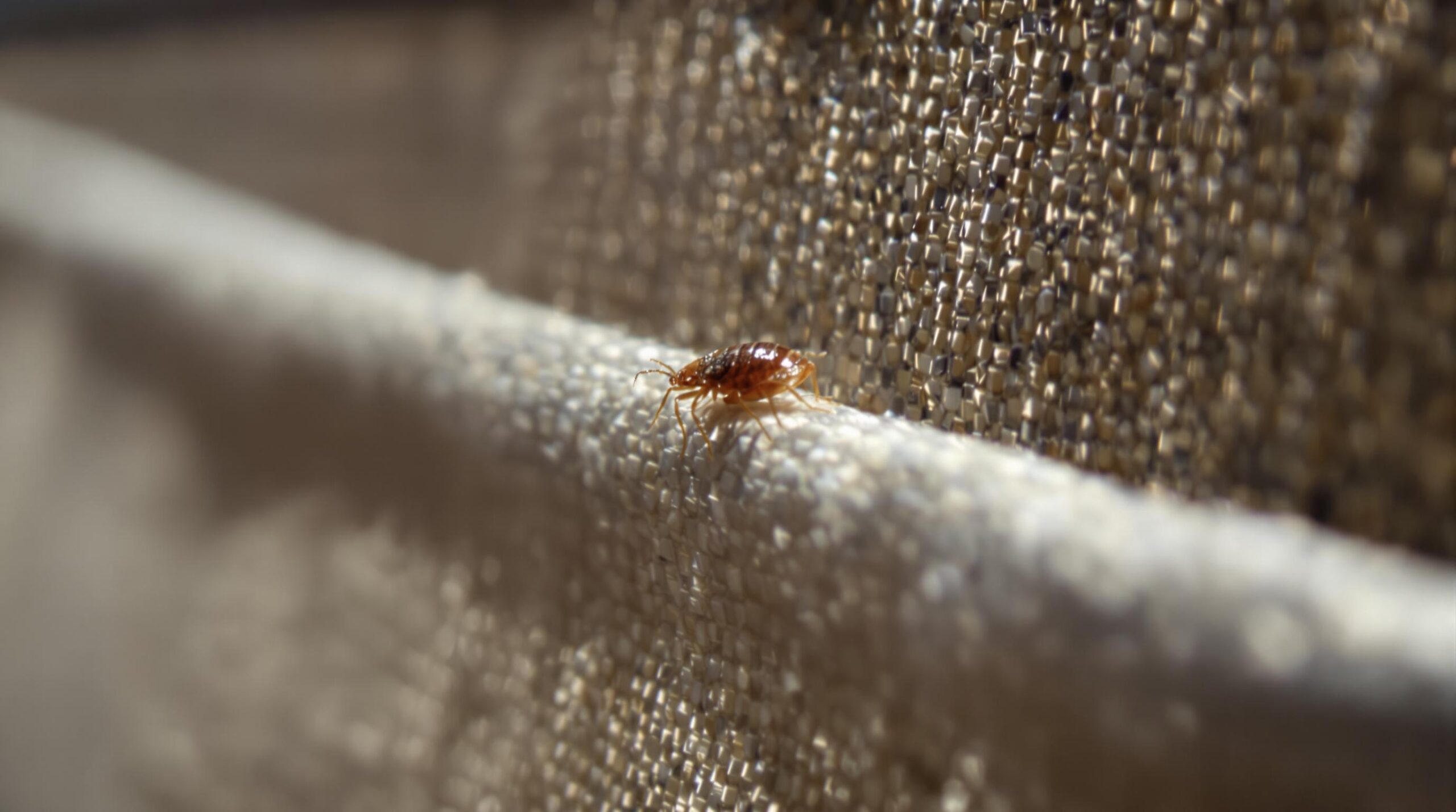 Bed bug on fabric surface