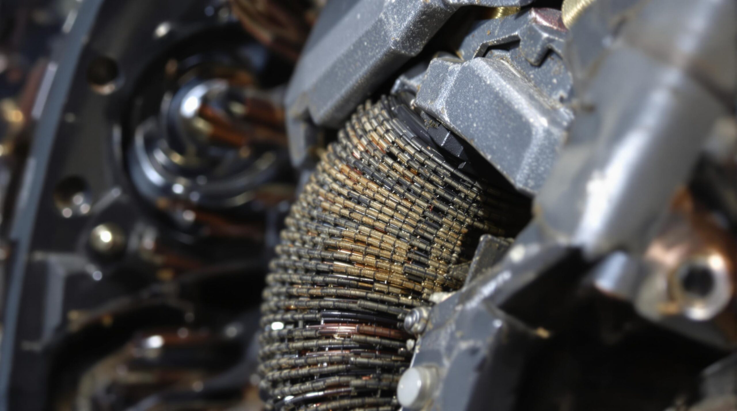 Close-up of a vintage electrical coil