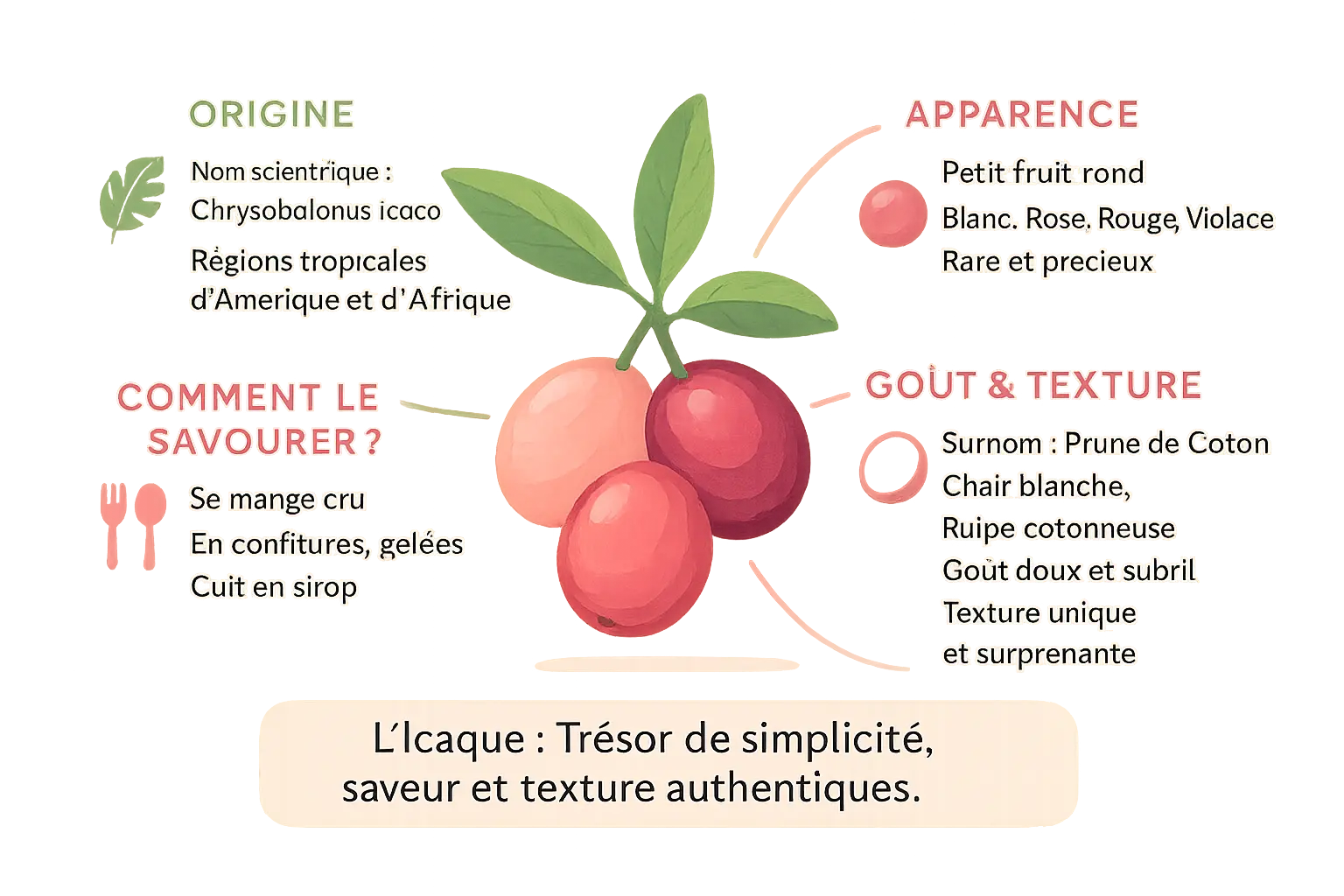 Icaque fruit sur une branche