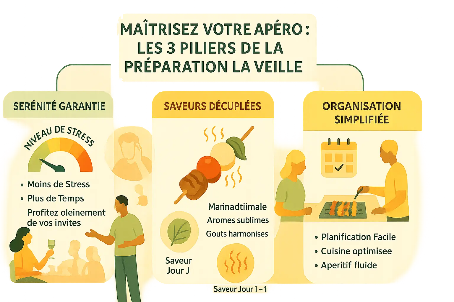 Brochettes apéro veille : saveurs optimisées 4 Brochettes préparées à l’avance