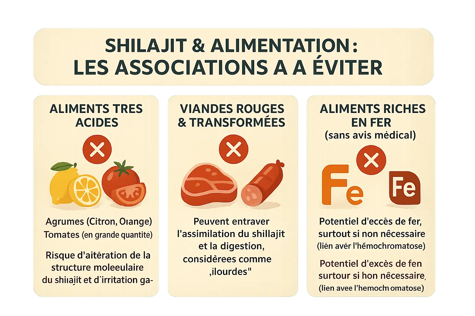 Shilajit danger : quels sont ses effets ? 8 Shilajit et alimentation : schéma de précautions