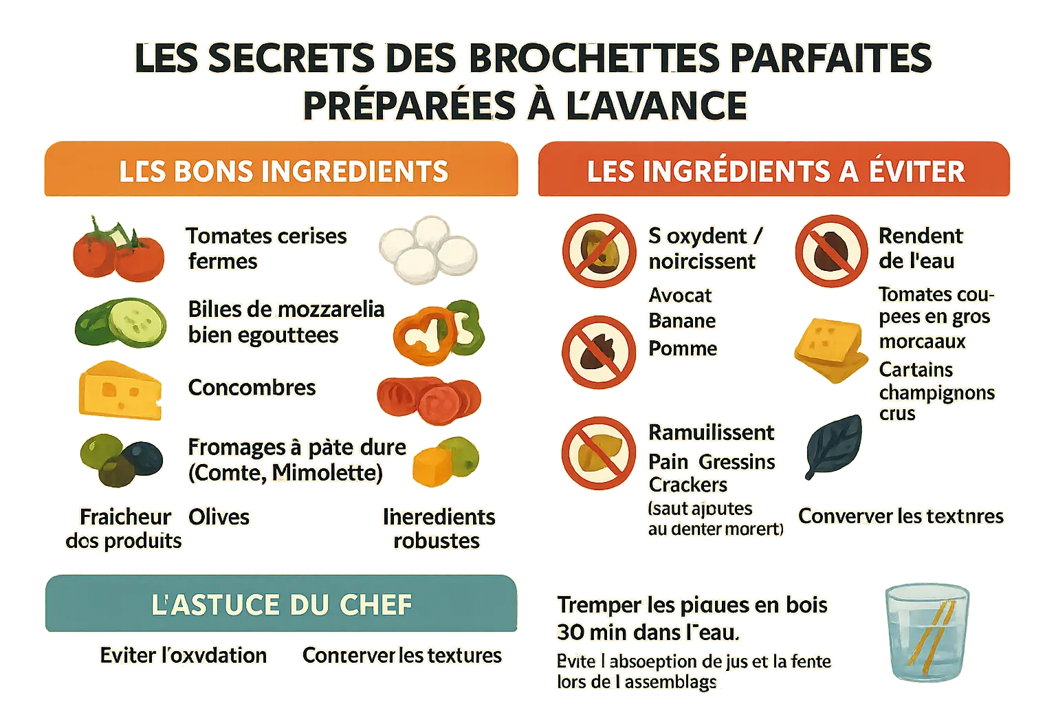 Brochettes apéro veille : saveurs optimisées 5 Préparation des brochettes apéritives la veille