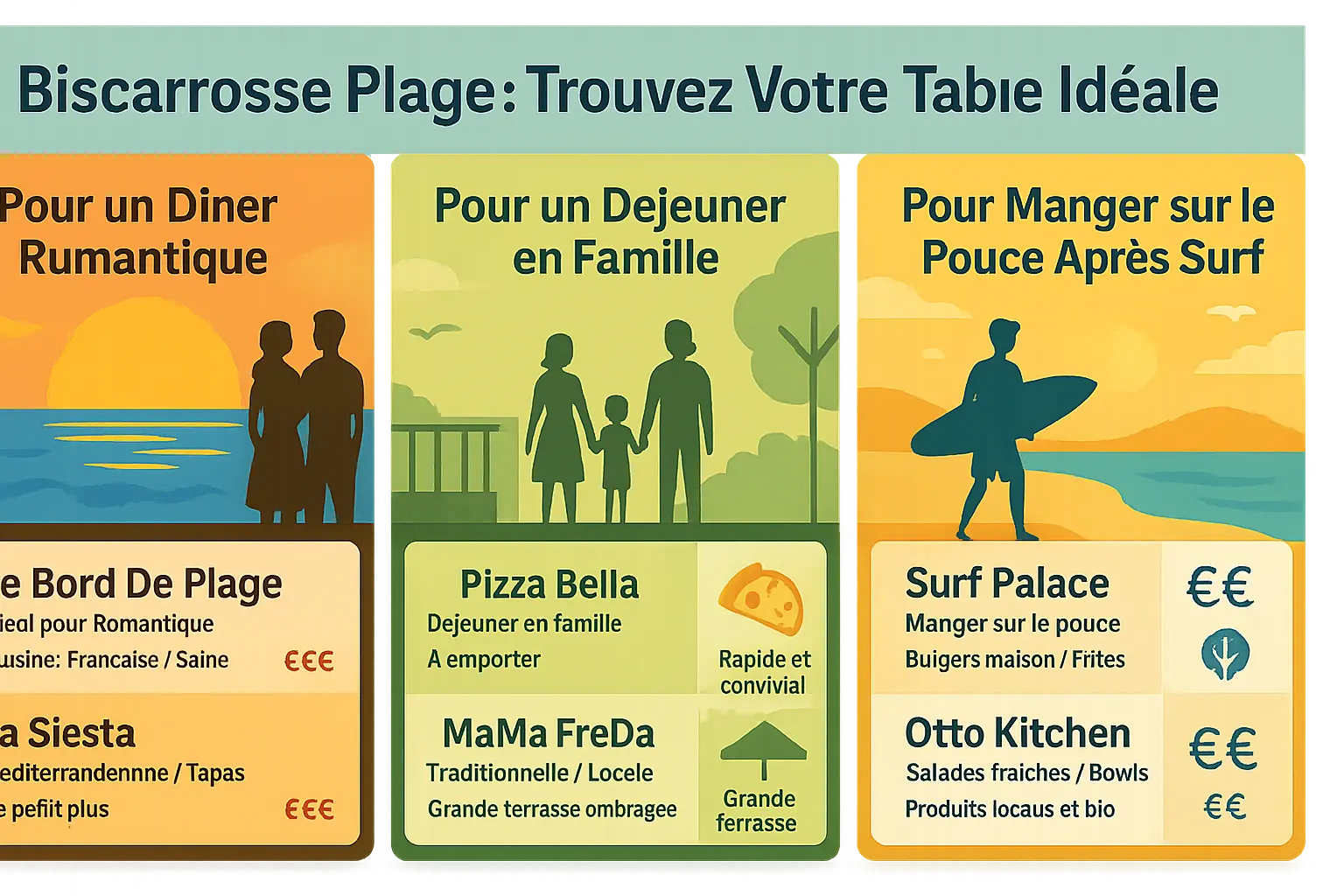 Biscarrosse Plage - Restos vue et cuisine du monde 4 Vue sur la plage de Biscarrosse avec restaurants en bord de mer