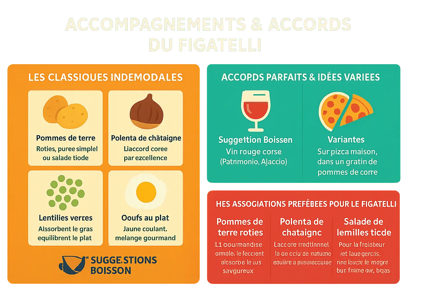 Figatelli cuits au four avec accompagnements méditerranéens