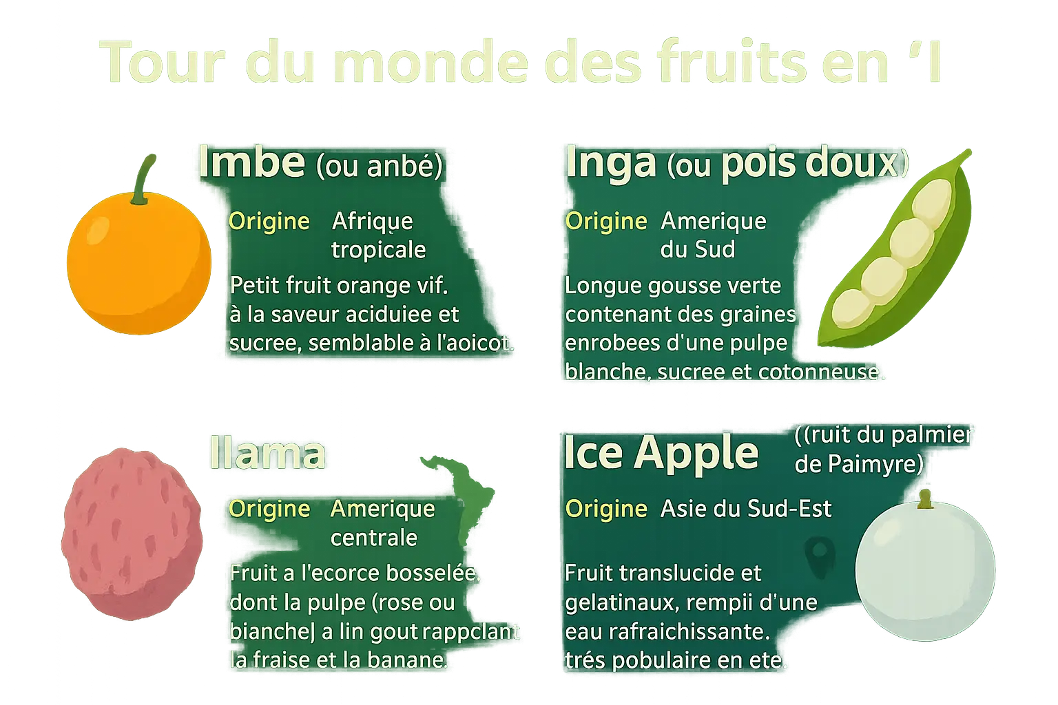 Fruits tropicaux en 'i'