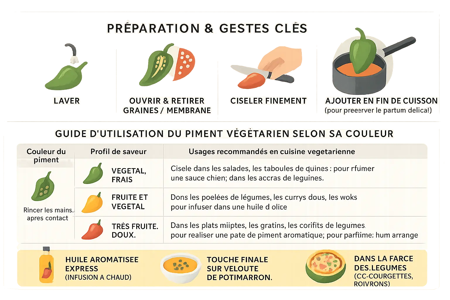Piment végétarien : un parfum pour cuisine végétale 6 Piment végétarien fraîchement coupé sur une planche de bois naturelle