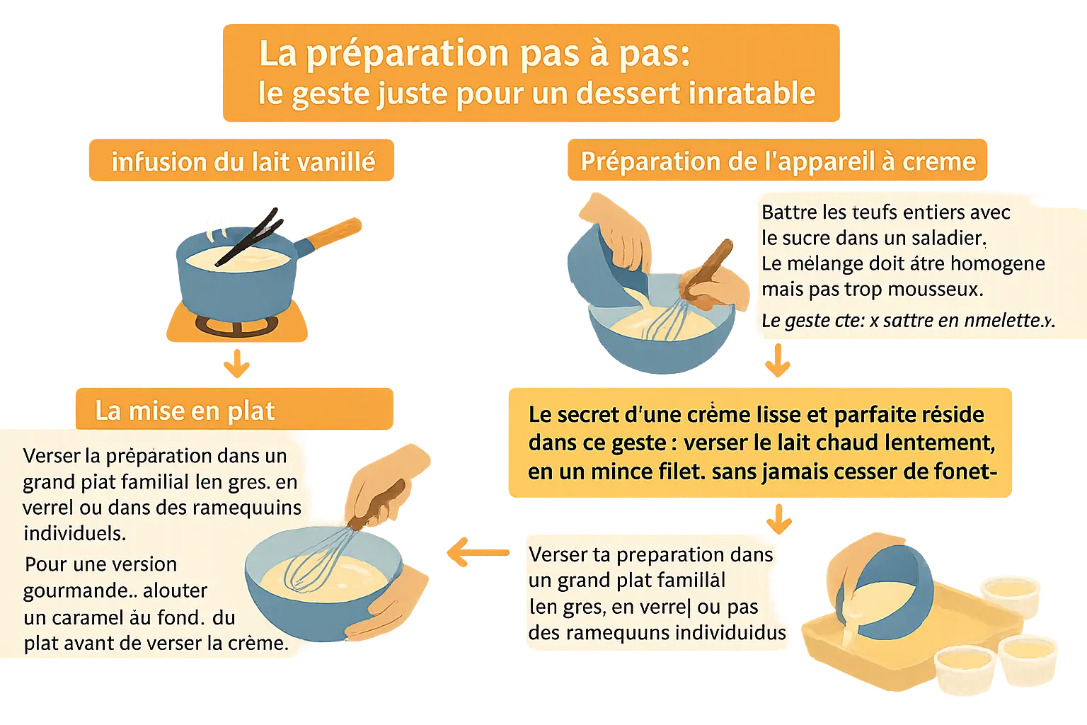 Oeufs au lait dans un plat en verre