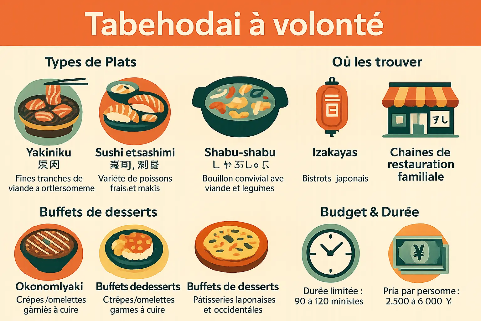 Tabehodai à volonté : sushis et plats japonais 5 Expérience culinaire japonaise à volonté