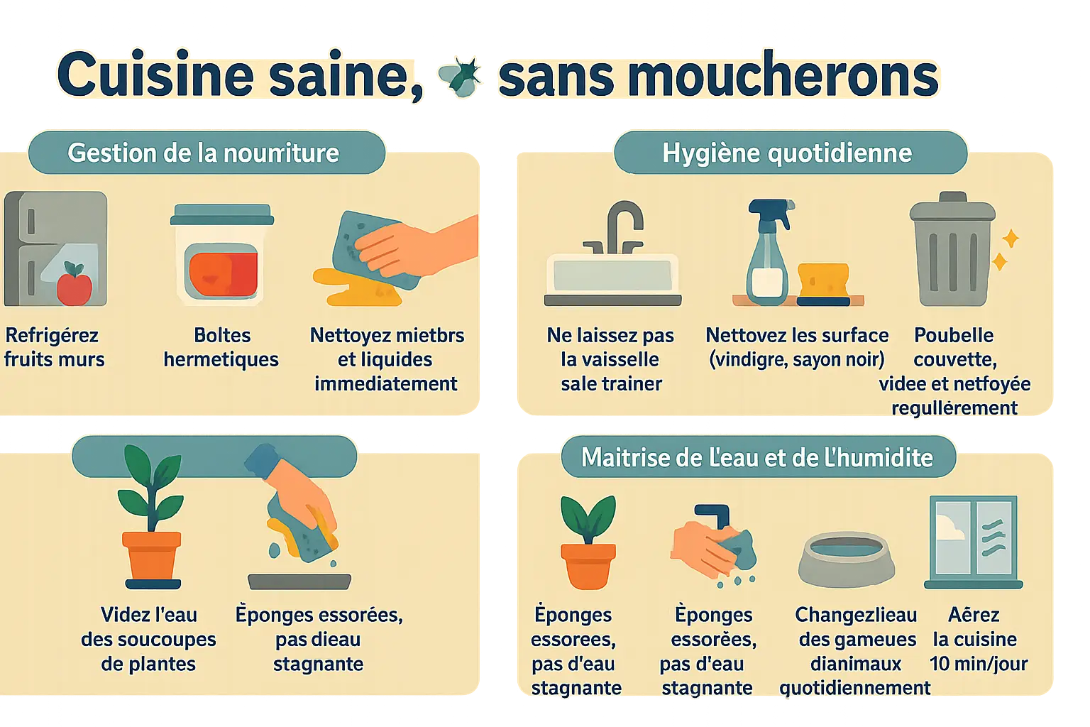 Cuisine épurée sans moucherons