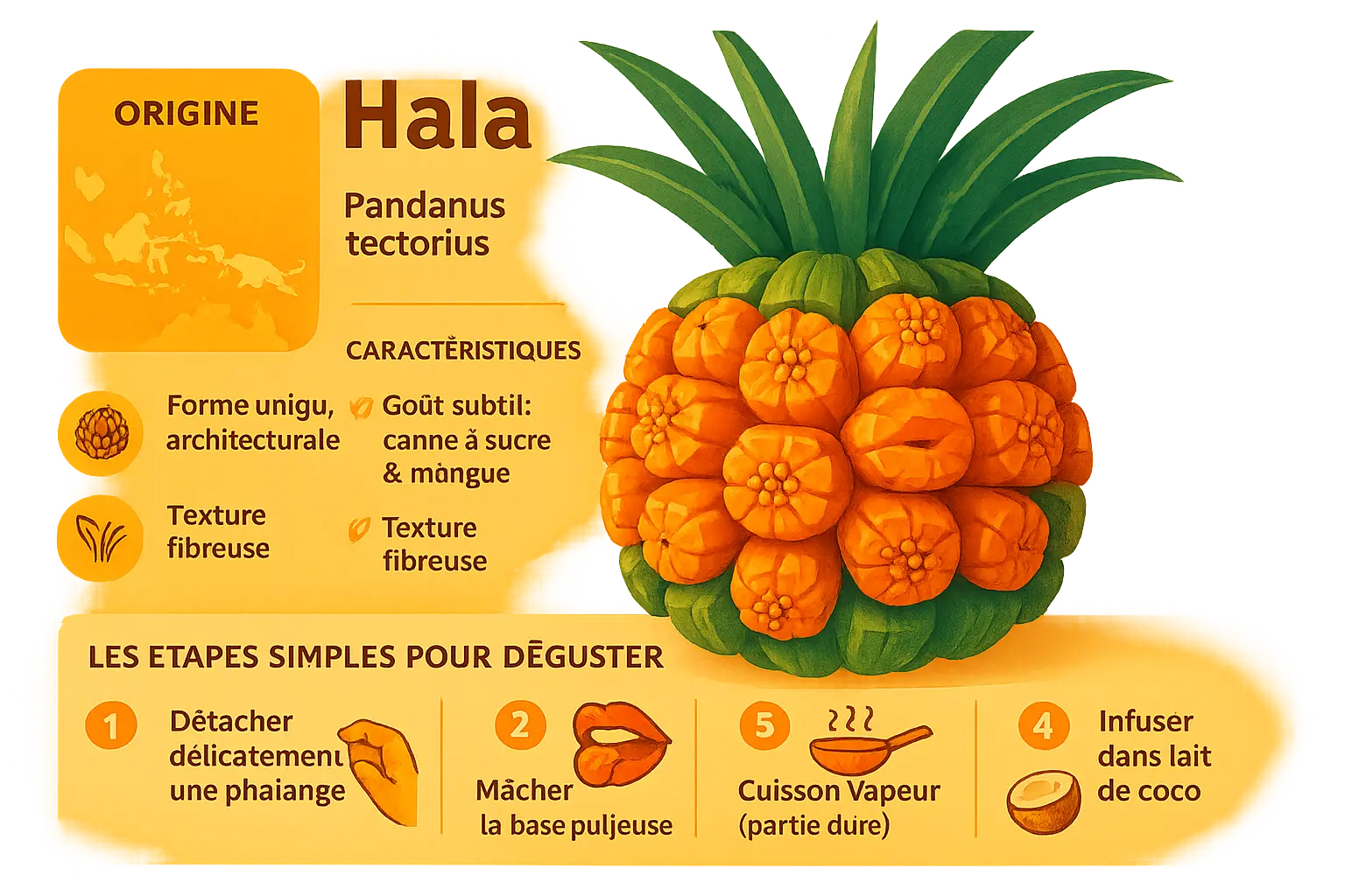 Fruits en H : saveurs exotiques et usages locaux 4 Fruits exotiques Hala et Huito