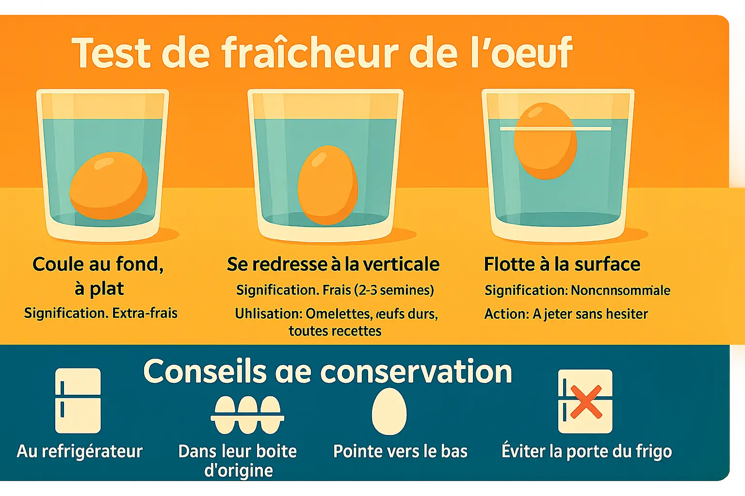 Illustration conservation œufs
