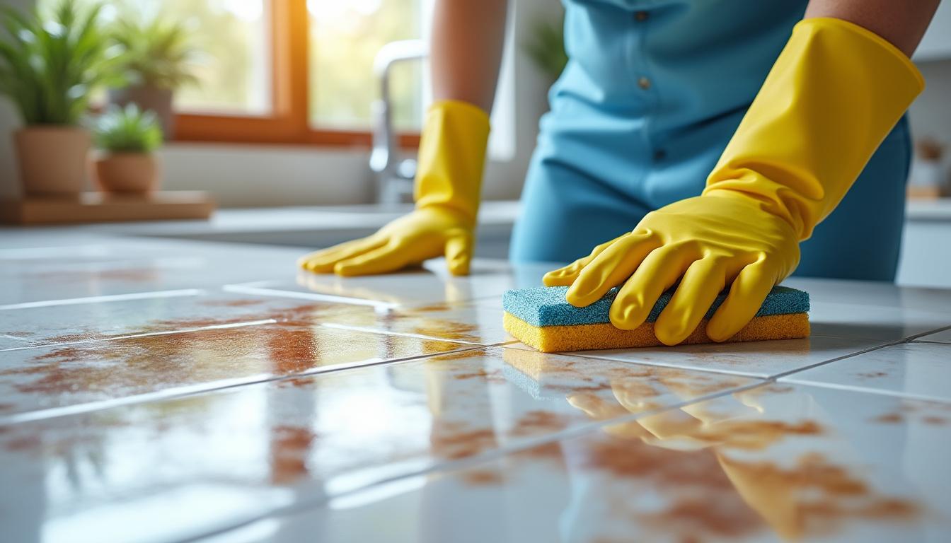 découvrez une astuce infaillible pour éliminer facilement les taches de rouille sur votre carrelage et retrouvez un sol impeccable en un rien de temps.