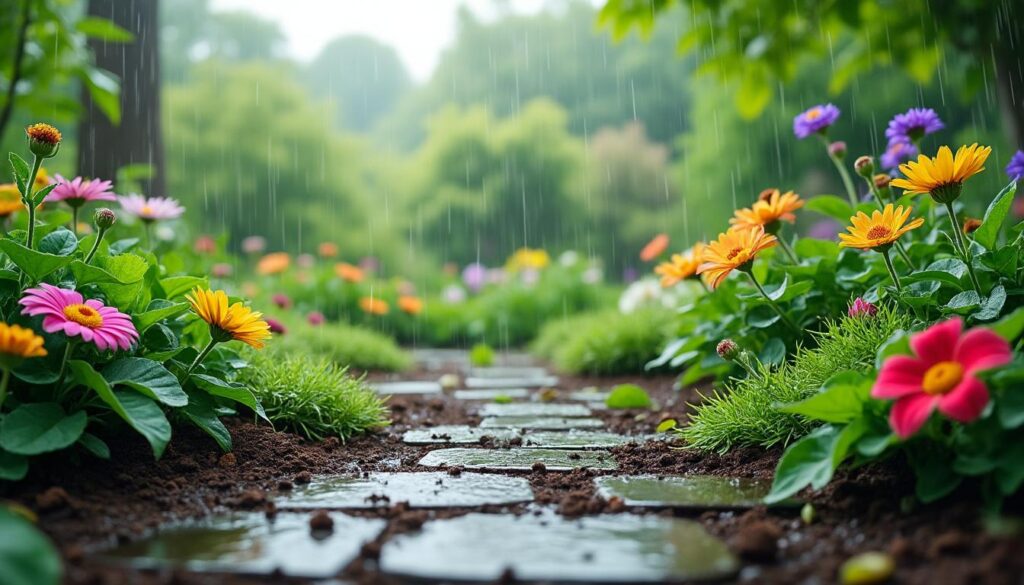 découvrez comment les pluies intermittentes influencent la santé de votre jardin et apprenez à optimiser l'arrosage pour un espace vert éclatant.