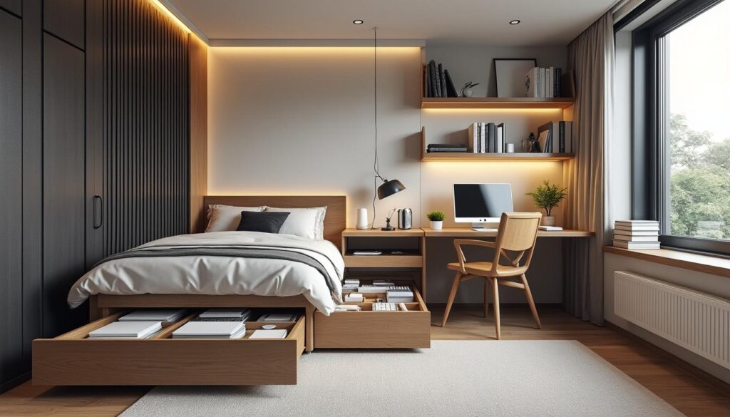 découvrez des astuces ingénieuses pour maximiser l'espace et organiser parfaitement le lit dans une petite chambre, alliant confort et praticité.