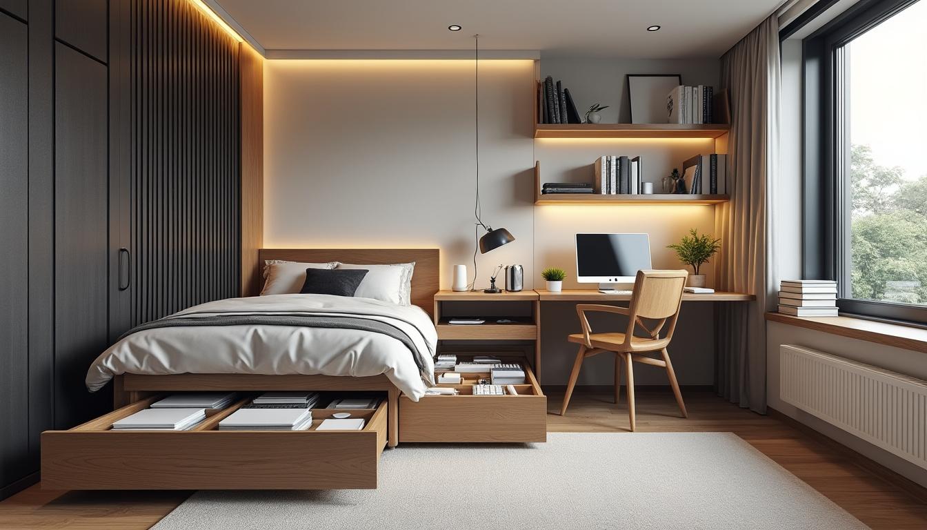 découvrez des astuces ingénieuses pour maximiser l'espace et organiser parfaitement le lit dans une petite chambre, alliant confort et praticité.