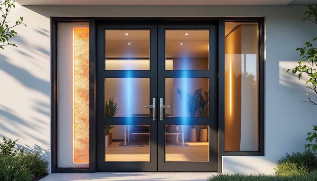 découvrez notre porte d’entrée isolante qui réduit vos pertes énergétiques de 20%, améliorant ainsi le confort et l'efficacité énergétique de votre maison.