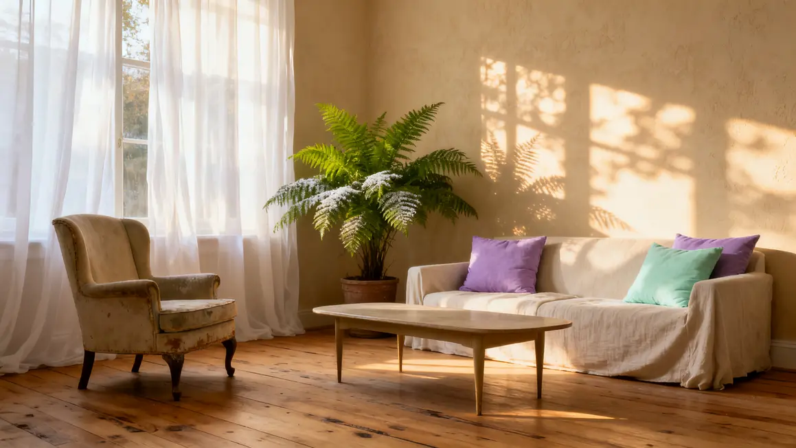 Pièce calme ambiance apaisante lumière douce