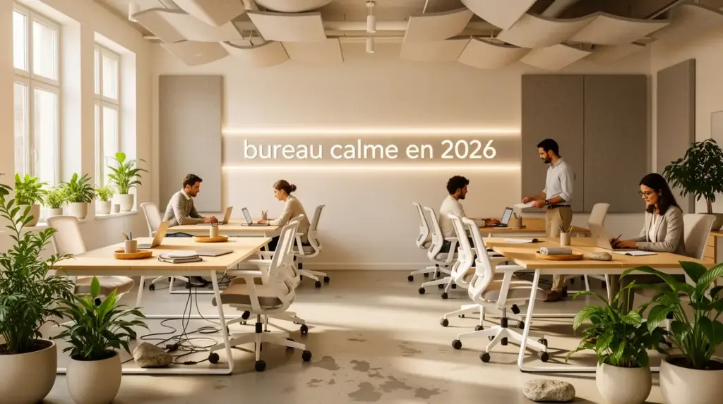 bureau calme 2026 espace lumineux plantes modernes