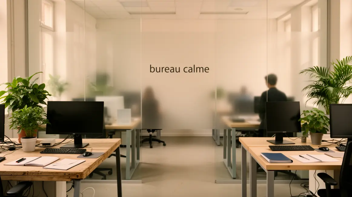 bureau calme vue d'ensemble espace paisible