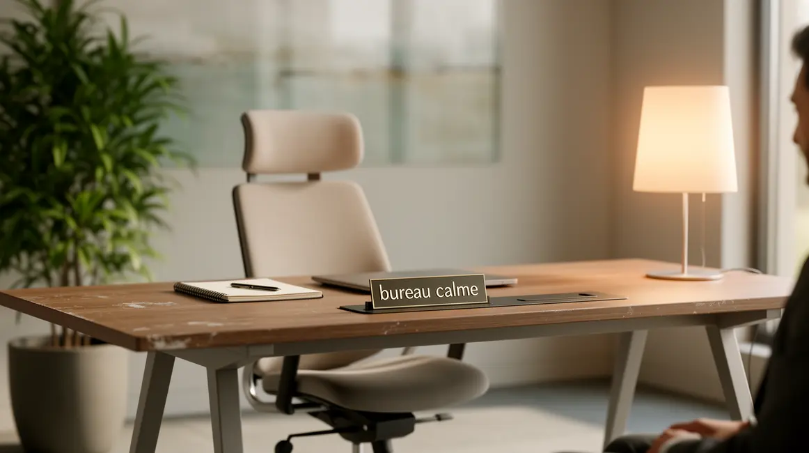 bureau calme : comparatif des options possibles 62 Bureau calme moderne avec plante verte et mobilier ergonomique