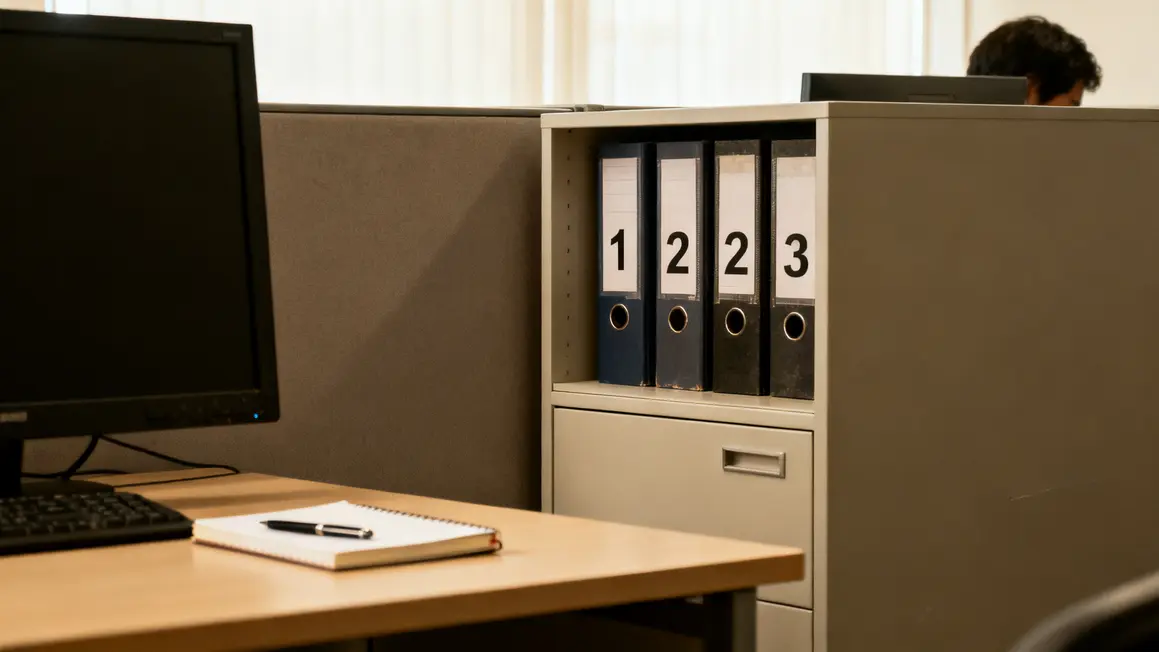 bureau calme : guide débutant sans jargon 2 Bureau calme epure avec rangement ferme