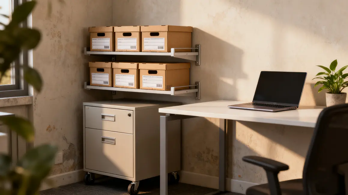bureau calme : critères de choix vraiment utiles en petit budget 3 bureau calme rangement étagere murale caisson
