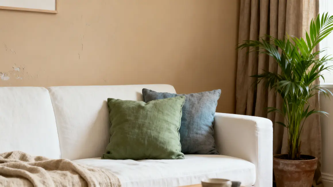 Chambre zen : couleurs, lumière et matières à privilégier 2 Palette chambre zen beige sable, accents vert sauge bleu gris