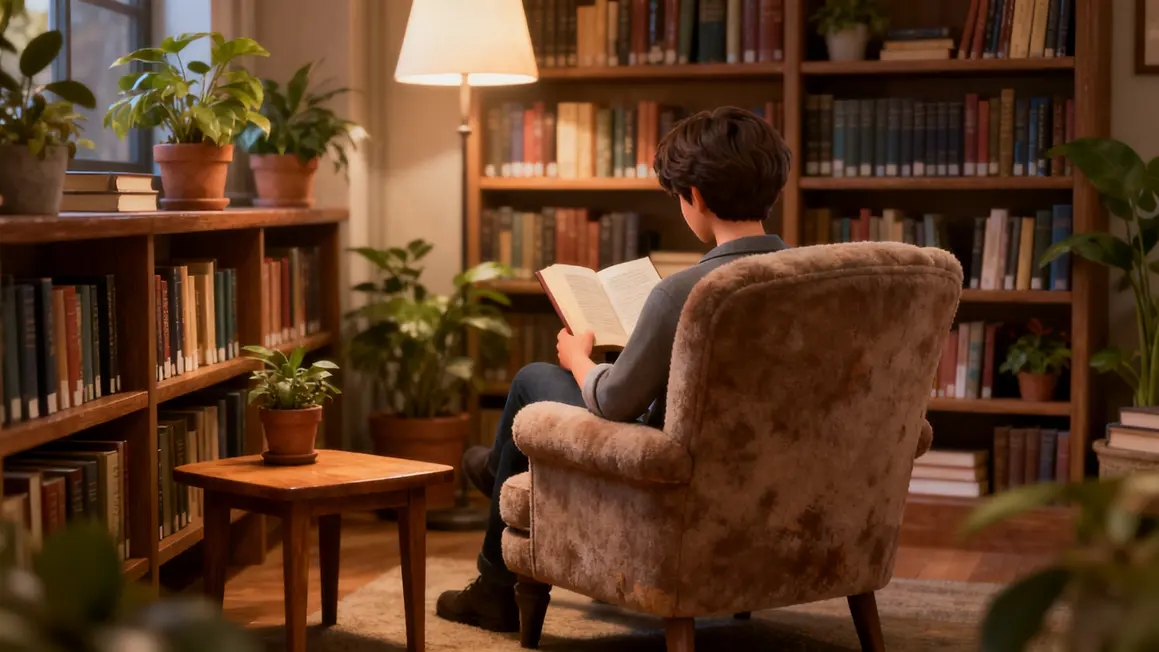 coin lecture : avantages, limites et alternatives 2 coin lecture fauteuil livres accessible plante
