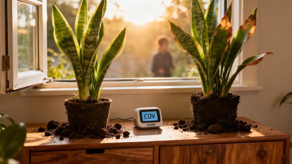 plantes dépolluantes : questions à se poser avant d’agir en petit budget 2 chlorophytum et sanseviere plantes dépolluantes intérieur