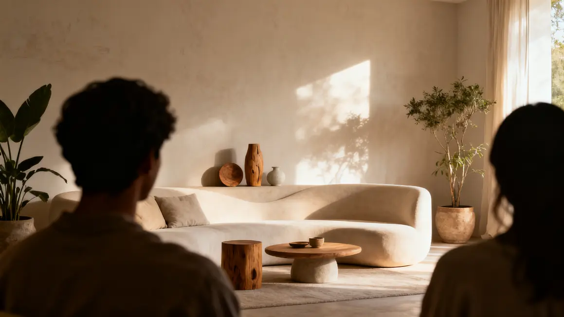 décoration douce en 2026 : points clés à connaître 2 espace epure decoration douce 2026 mobilier organique lumière tamisée
