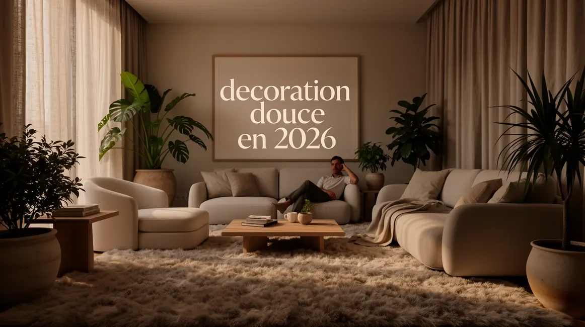 décoration douce en 2026 : points clés à connaître 11 salon contemporain decoration douce 2026 lignes arrondies plantes lumière tamisée