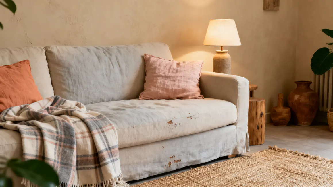 décoration douce : priorités à vérifier en premier en petit budget 2 Canapé décoration douce coussins lin pastel lumière tamisée