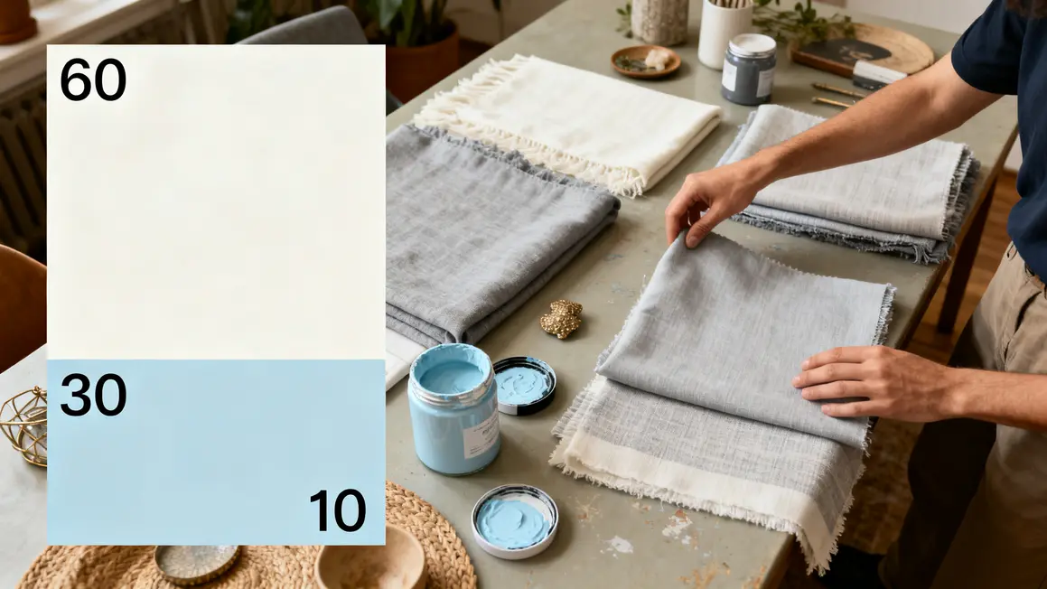 Bien choisir décoration douce : méthode simple et fiable en petit budget 3 decoration douce palette couleurs apaisante schema 60 30 10