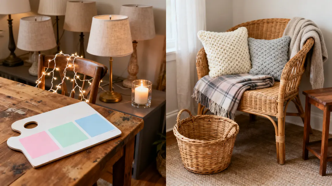 décoration douce : guide débutant sans jargon en petit budget 3 Palettes couleurs lampes tissus panier decoration douce