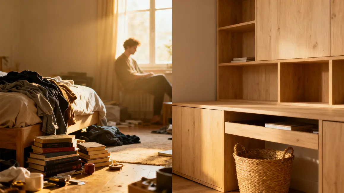 chambre zen : guide débutant sans jargon 2 chambre zen avant apres desencombrement, meubles clairs et surfaces degagees