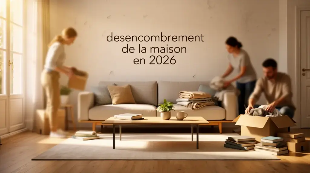Salon lumineux et minimaliste, desencombrement maison 2026