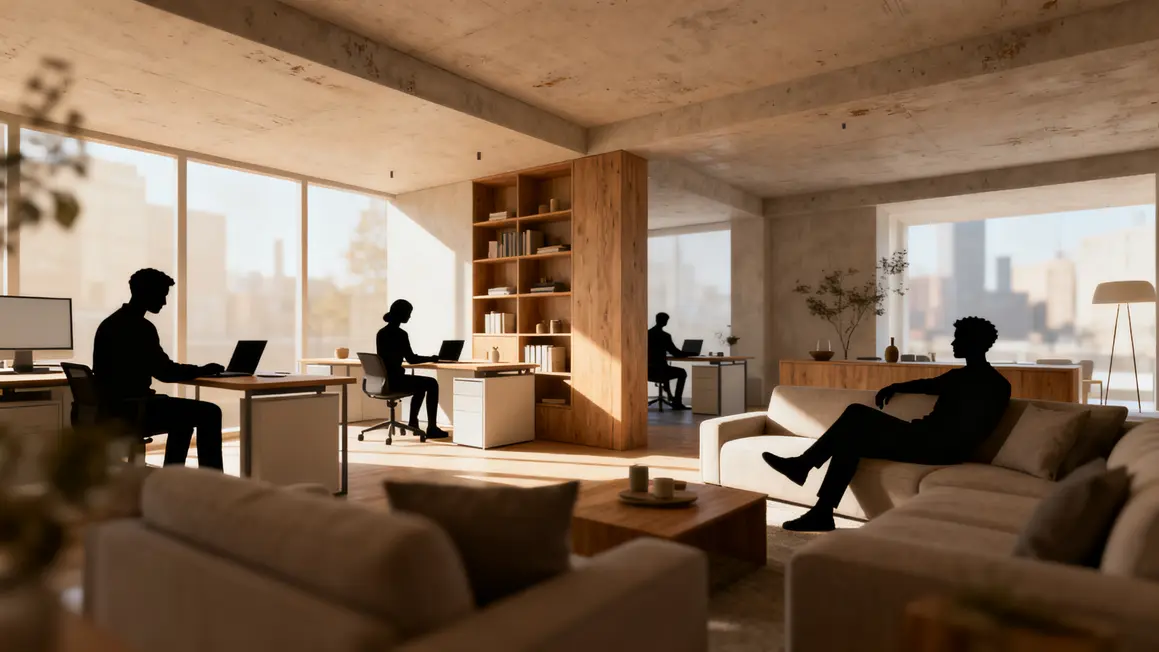 désencombrement de la maison en 2026 : points clés à connaître 2 Salon urbain moderne bureau desencombrement maison 2026