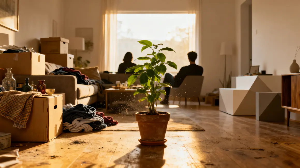 Comment réussir désencombrement de la maison étape par étape 2 Salon encombre et range, symbole bien etre