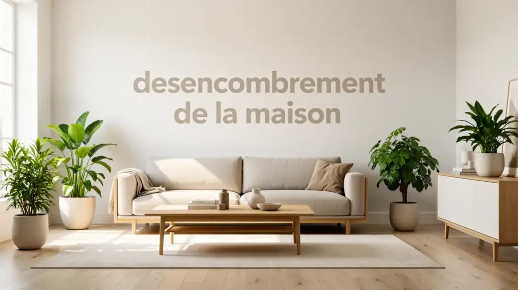 Salon lumineux epure desencombrement maison