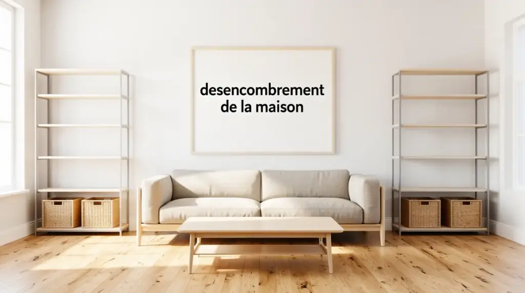 salon epure desencombrement maison