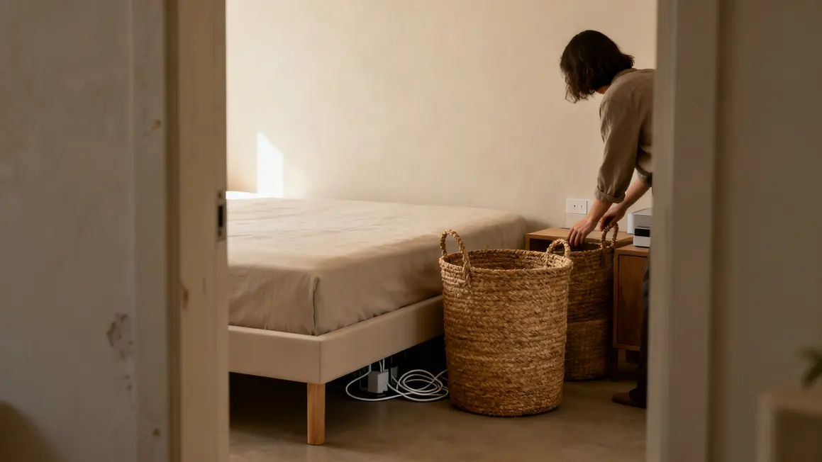 Comment réussir chambre zen étape par étape 2 Chambre zen épurée paniers fibres naturelles