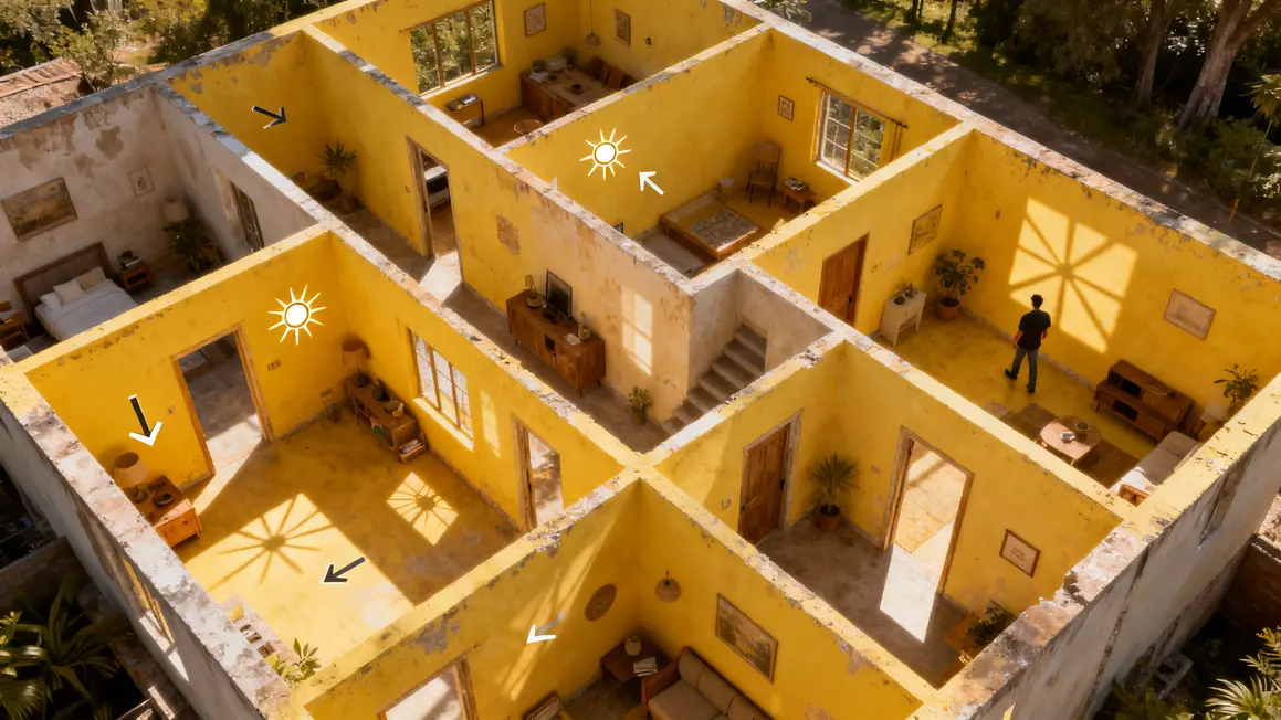 Comment réussir lumière naturelle étape par étape 3 Plan maison zones lumineuses lumière naturelle
