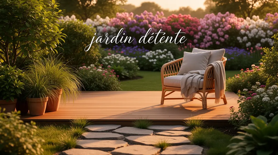jardin détente : priorités à vérifier en premier 6 espace jardin detente fauteuil rotin terrasse bois vegetation
