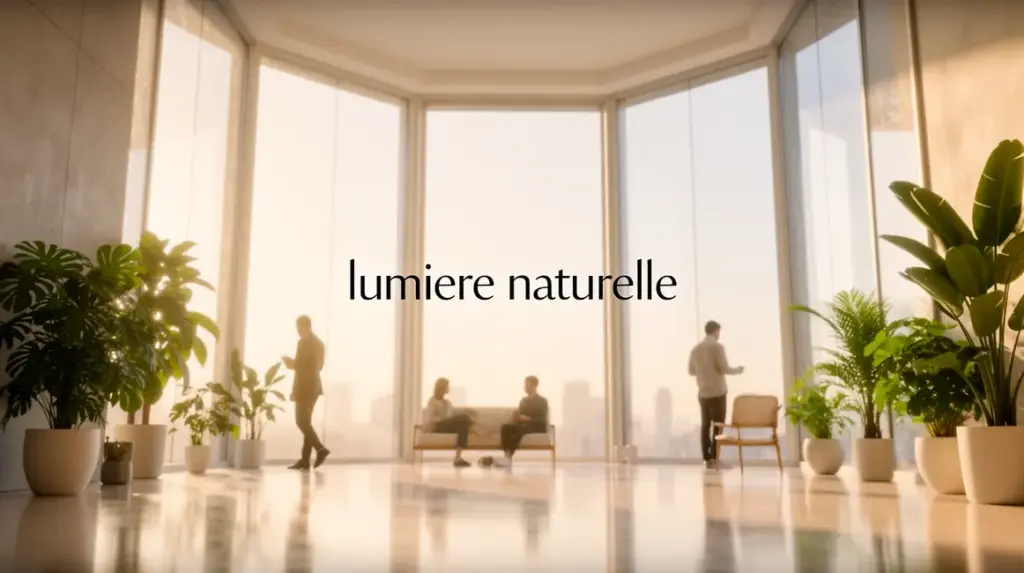 interieur moderne lumineux avec baies vitrees et surfaces claires