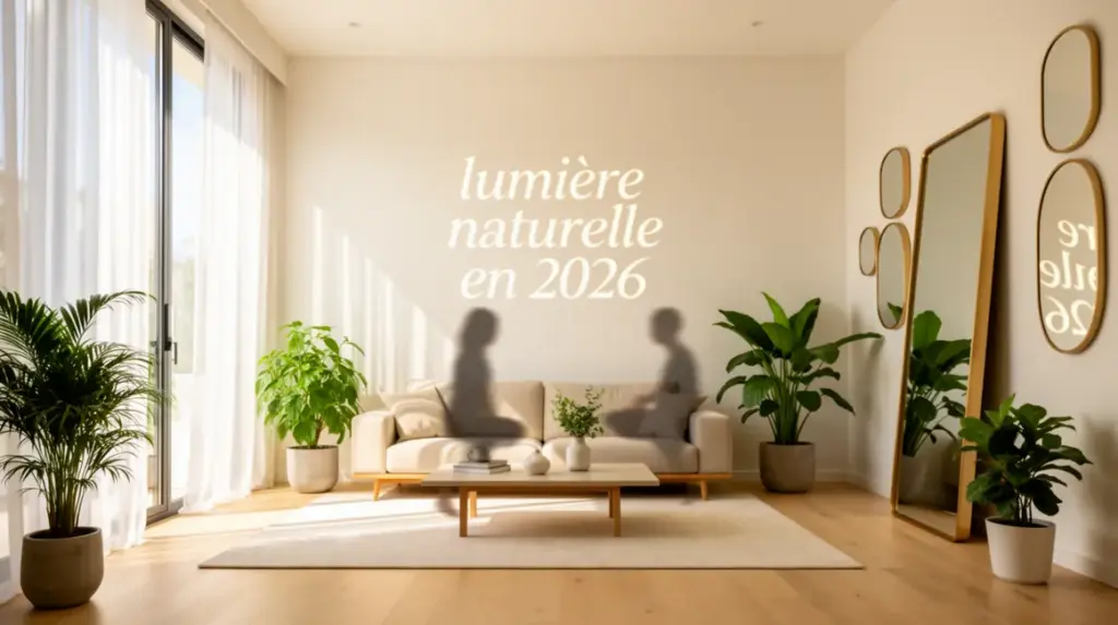 luminosité salon moderne grandes fenêtres voilages miroirs