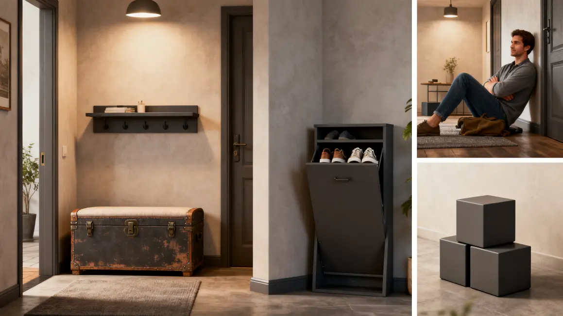 Bien choisir rangement de l’entrée : méthode simple et fiable en petit budget 3 Banc coffre, console, meuble chaussures modulable entrée