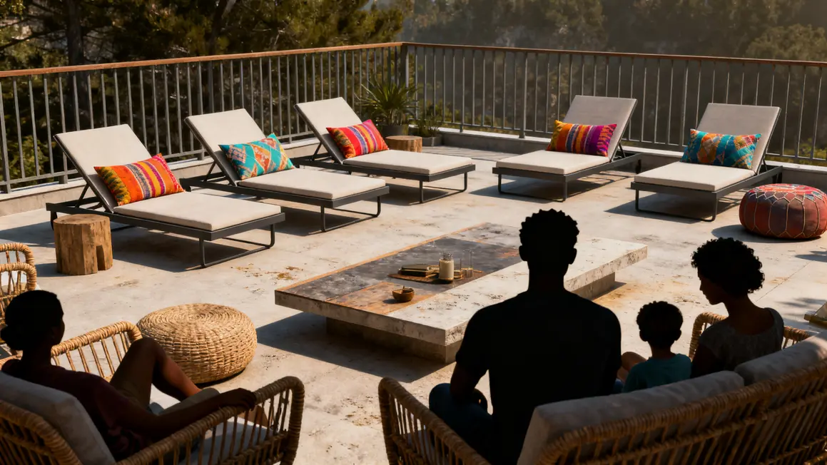 jardin détente : guide pratique pour bien commencer 3 Terrasse extérieure avec mobilier jardin détente transats et fauteuils rotin