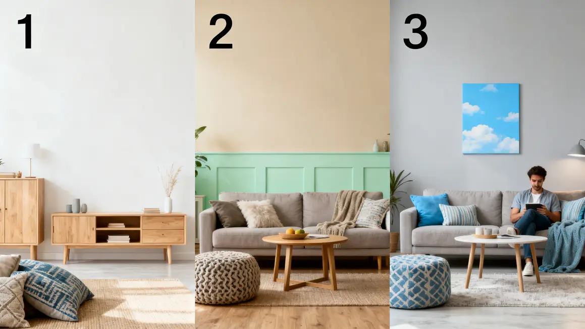 Comment réussir salon minimaliste étape par étape en petit budget 3 palette couleur salon minimaliste textile petit budget