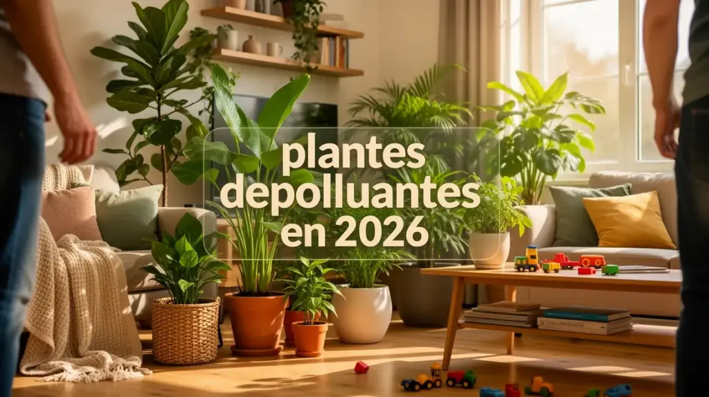 Salon avec plantes depolluantes 2026, air sain